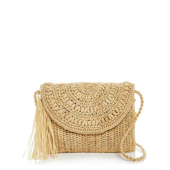 Mar Y Sol 'Mia' Tan Cotton Crossbody Bag - Picture 1 of 4